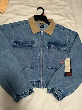 Stranger Things Denim Zip Jacket with Contrast Collar size M